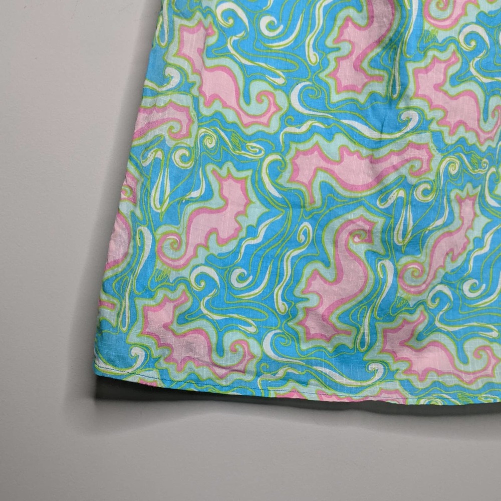 LILLY PULITZER • Adrianna Blue Pink Seahorse Dress - Picture 3 of 9